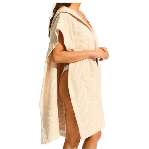 Women's Spring Festival Towel Poncho Poncho Surf Taille One Size, Blanc