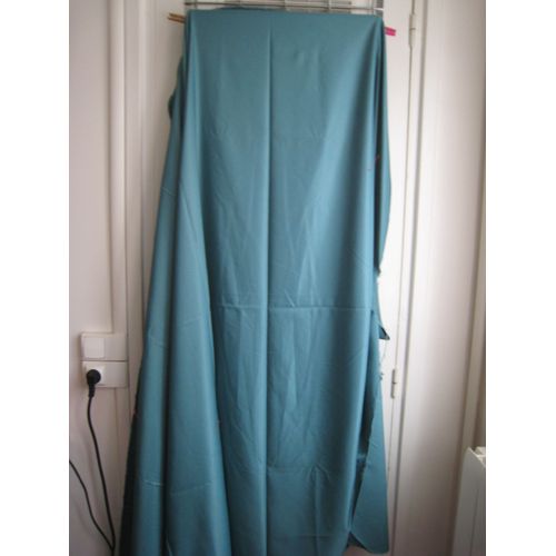Coupon De Tissu Vert Bleu Canard Doublure Polyester Neuf 150 X 220 Cm