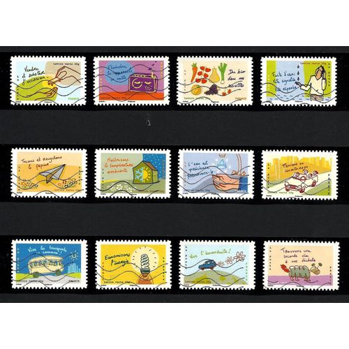 Série Complète De Timbres Oblitérés De France 2014. "Contre La Pollution"