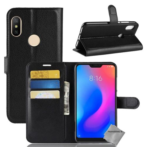 Housse Etui Coque Pochette Portefeuille Pour Xiaomi Redmi Note 6 Pro + Verre Trempe - Noir