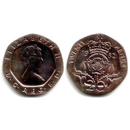 Grande Bretagne = Pièce De 20 (Twenty) Pence De 1982 Elizabeth 2
