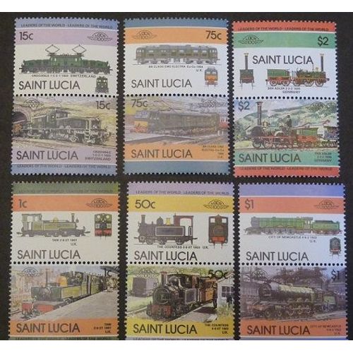 Sainte-Lucie Neuf Y Et T N° 656 À 667 Lot De 12 Timbres De 1984 Locomotives (Série Complète)