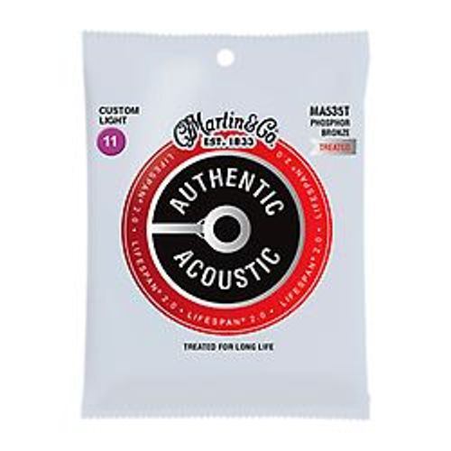 Martin Ma535t - Jeu De Cordes Guitare Acoustique - Authentic Treated Phosphore Bronze - Custom Light 11-52