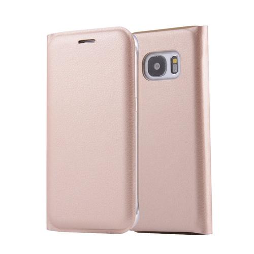 Etui A Rabat Samsung Galaxy S7 Or Full Cover Eco-Cuir (Pu)