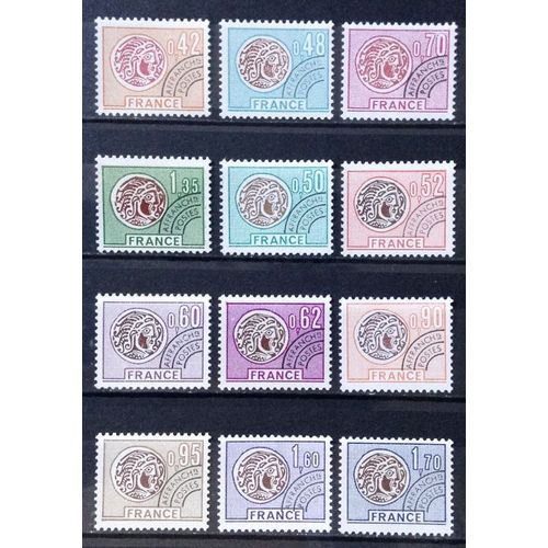 Série Préoblitérés Préos Monnaie Gauloise France - N° 134 135 136 137 138 139 140 141 142 143 144 145 Neufs** Luxe (= Sans Trace De Charnière) - Cote 27,00 - France Année 1975 - N24311