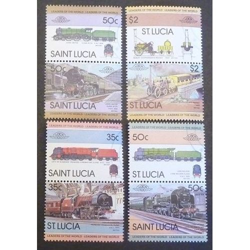 Sainte-Lucie Oblitéré Y Et T N° 598 Et + Lot De 8 Timbres De 1983 Locomotives