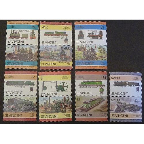 Saint-Vincent Neuf Y Et T N° 788 Et + Lot De 14 Timbres De 1984 Locomotives