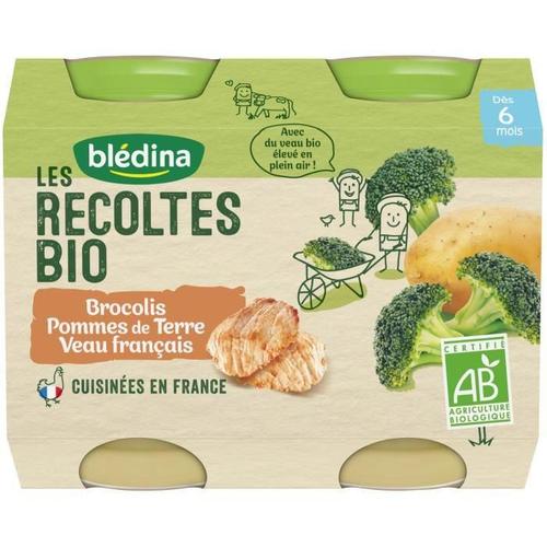 Bledina Petits Pots Brocolis Pomme De Terre Veau Les Recoltes Bio - Des 6 Mois - 2 X 200 G
