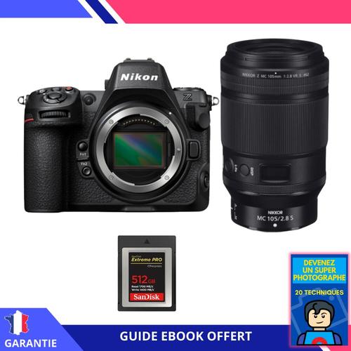 Nikon Z8 + Z MC 105mm f/2.8 VR S Macro + 1 SanDisk 512GB Extreme PRO CFexpress Type B + Ebook 'Devenez Un Super Photographe' - Hybride Nikon