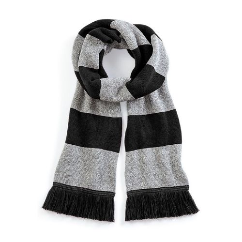 Longue ?Charpe Ray?E - B479 - Noir Et Gris
