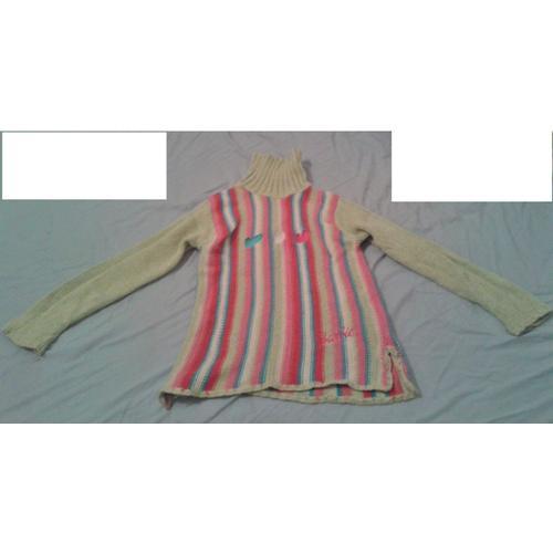 Pull Col Roulé Barbie Taille 8 Ans Multicolore