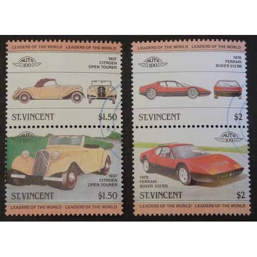 Saint-Vincent Oblitéré Lot De 4 Timbres De 1983 Automobiles