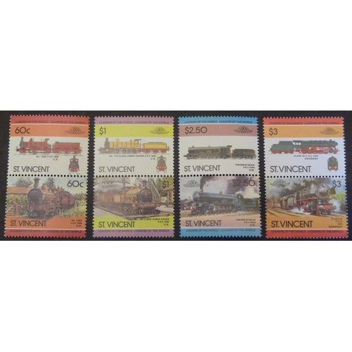 Saint-Vincent Neuf Y Et T N° 826 Et + Lot De 8 Timbres De 1985 Locomotives