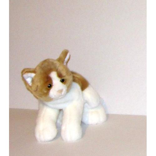 Chat Beige Et Blanc Peluche Doudou Anima 24cm