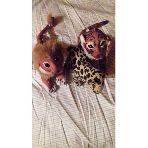 Lot De 3 Petites Peluches De La Savane