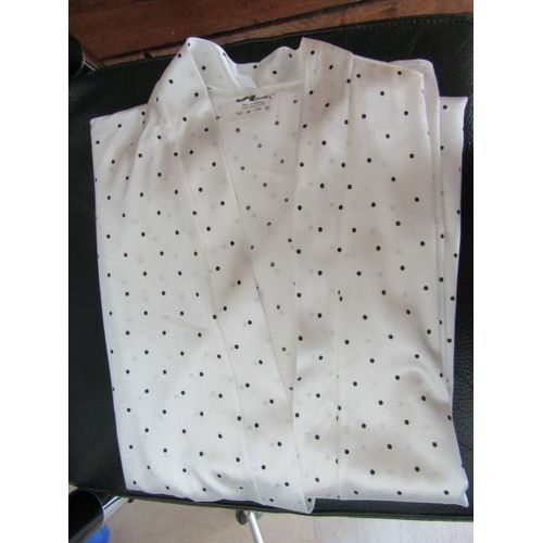 Robe De Chambre Arnel 38/40 Blanc Cassé Pois Noirs