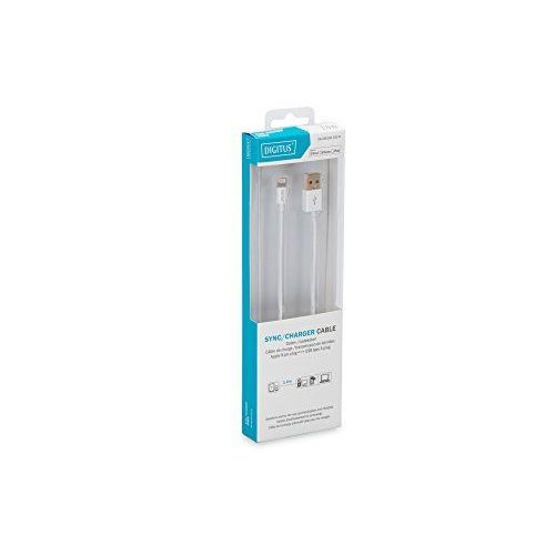 DIGITUS - Câble Lightning - Lightning mâle pour USB mâle - 1 m - double blindage - blanc - moulé