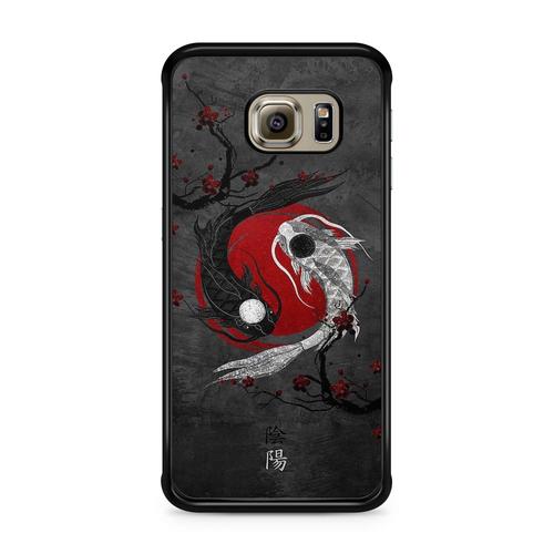 Coque Pour Samsung Galaxy S7 Silicone Tpu Art Japonais Vague Manga Design Koi Poissons Carpe Retro Japan Wave Samourai Paysage Chine Japon Ref 1063