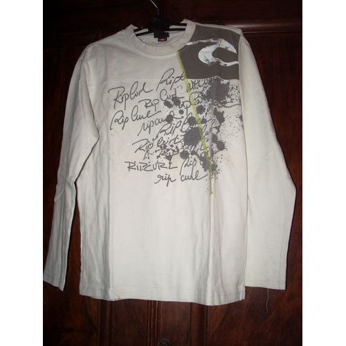 Tee-Shirt Rip Curl Manches Longues Blanc Taille 12a