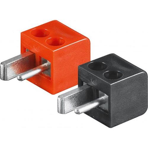 Loudspeaker plug - red/black screw connection, packed in pairs