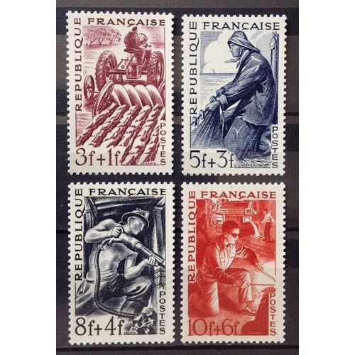 Série Métiers De 1949 - 823 Agriculteur + 824 Marin Pêcheur + 825 Mineur + 826 Métallurgiste Neufs** Luxe (= Sans Trace De Charnière) - Cote 5,00 - France Année 1949 - N24272
