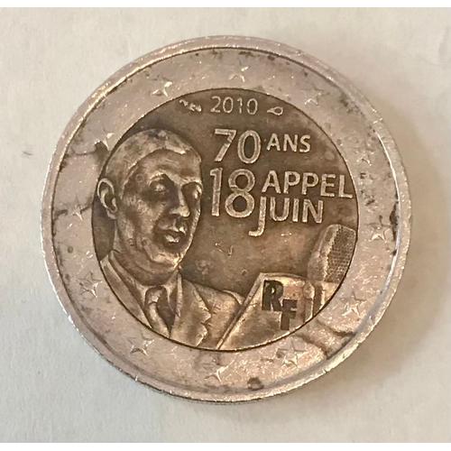 Pièce De 2 Euros Commémoration Des 70 Ans De L¿Appel Du 18 Juin.