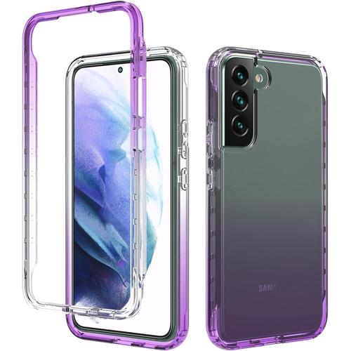 Coque En Tpu Clair Pour Samsung Galaxy S22 Plus 5g Avec Angles Choc Amortissant, Etui Protection Anti-Poussière Avec Pare-Chocs Pc, Sans Protecteur D'écran, Mauve