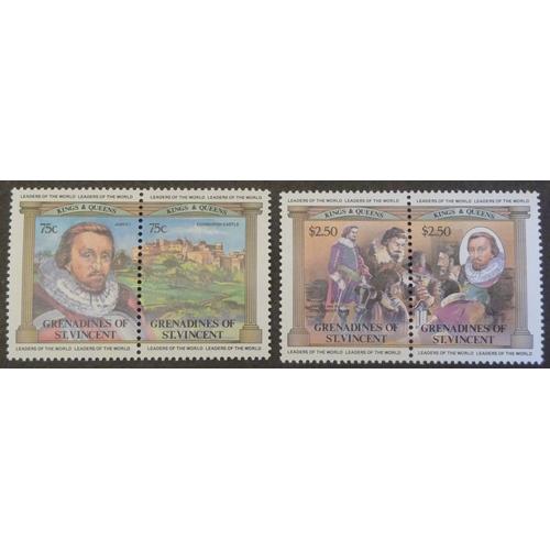 Saint-Vincent Grenadines Neuf Y Et T N° 285 286 289 290 Lot De 4 Timbres De 1983 Monarques Britanniques