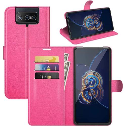 Etui À Rabat Compatible Avec Asus Zenfone 8 Flip Zenfone 8 Flip Flip Case Zenfone 8 Flip Book Case Etui Portefeuille En Cuir Synthétique Fermeture Magnétique Rose