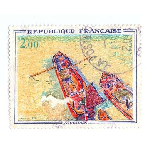 Timbre:Les Péniches, Uvre D'andré Derain (1880-1954), L'un Des Fondateurs Du Fauvisme, Né À Chatou