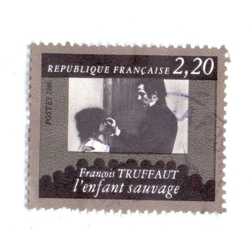 Timbre: Cinquantenaire De La Cinémathèque Française. François Truffaut (1932-1984), Réalisateur Et Scénariste De Cinéma, Né À Paris, Dans L'enfant Sauvage