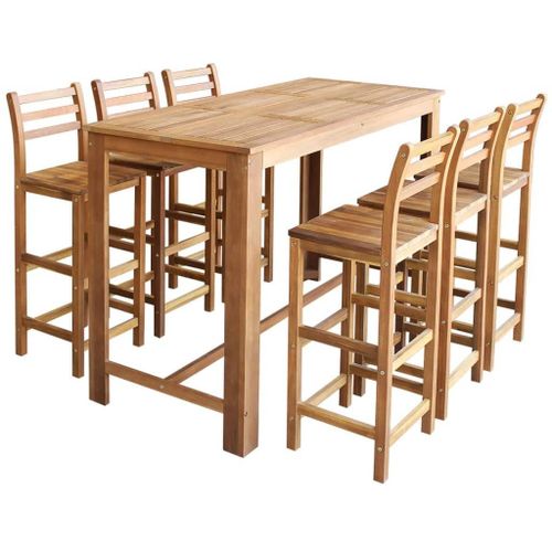 Vidaxl Table Et Chaises De Bar 7 Pcs Bois D'acacia Massif