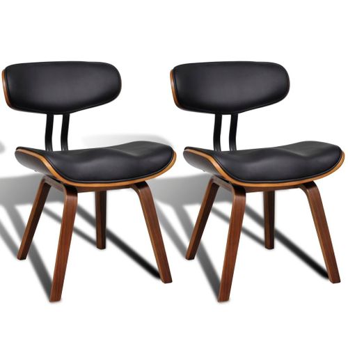 Chaises De Salle À Manger 2 Pcs Bois Courbé Et Similicuir