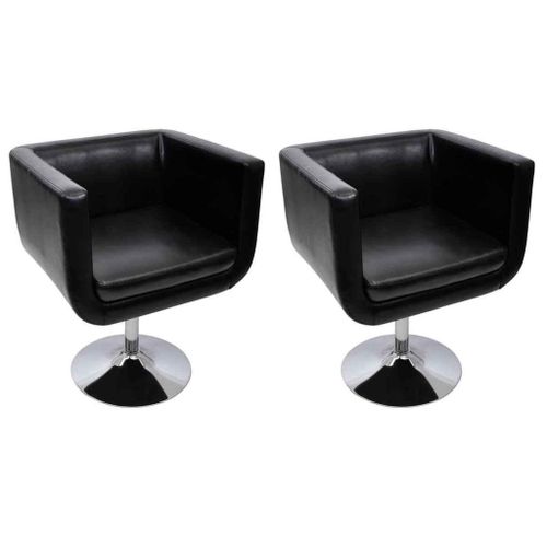 Chaise De Bar 2 Pcs Cuir Artificiel Noir