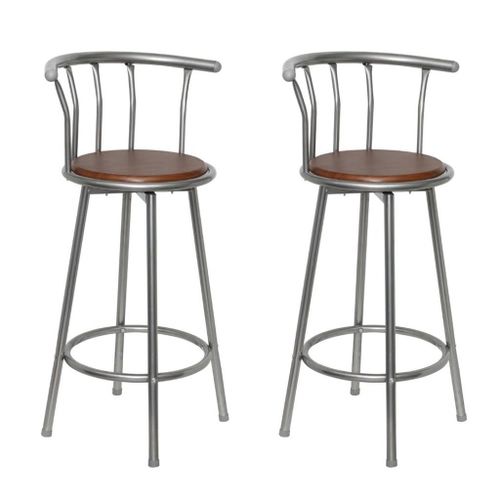 Vidaxl Tabourets De Bar 2 Pcs Marron Acier