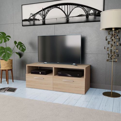 Meuble Tv Aggloméré 95 X 35 X 36 Cm Chêne