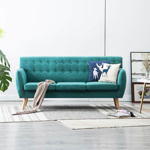 Canapé À 3 Places Revêtement En Tissu 172x70x82 Cm Vert