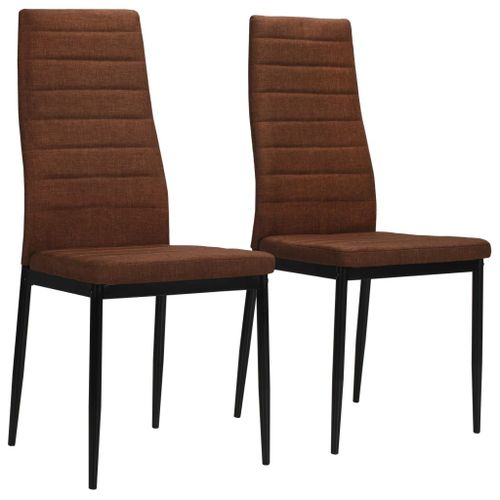 Chaises De Salle À Manger 2 Pcs Marron Tissu