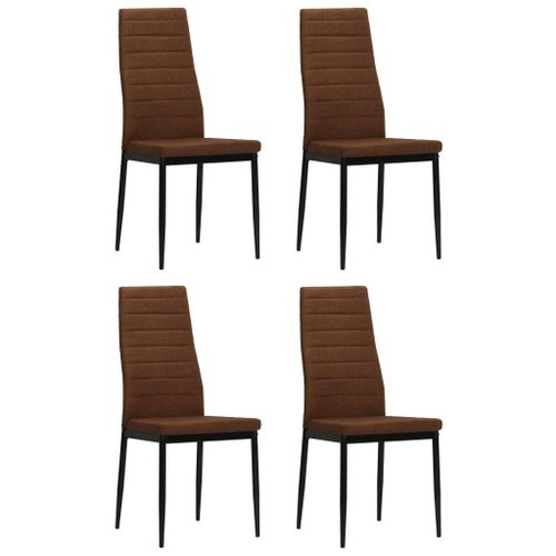 Chaises De Salle À Manger 4 Pcs Marron Tissu