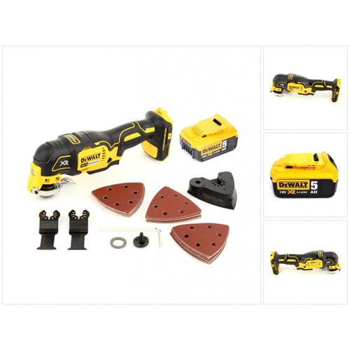 Dewalt DCS 355 18 V XR Li-ion Outil oscillant multi-cutter sans fil avec 29 Accessoires + 1x Batterie DeWalt DCB 184 18 V 5 Ah Li-Ion - sans Chargeur