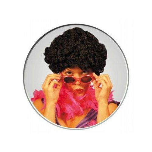 Perruque Afro Disco Noire Courte Frisee Adulte Taille Unique - Accessoire Deguisement