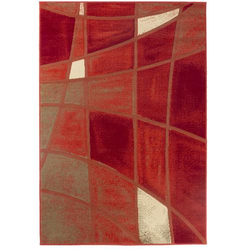 Tapis Salon Moderne Art Grafique Rouge Debonsol - 120x170cm
