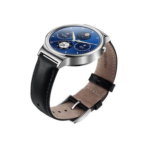 Huawei Watch Classic - 42 Mm - Acier Inoxydable - Montre Intelligente Avec Sangle - Cuir - Noir - Taille De Bande 145-200 Mm - Affichage 1.4" - 4 Go - Wi-Fi, Bluetooth