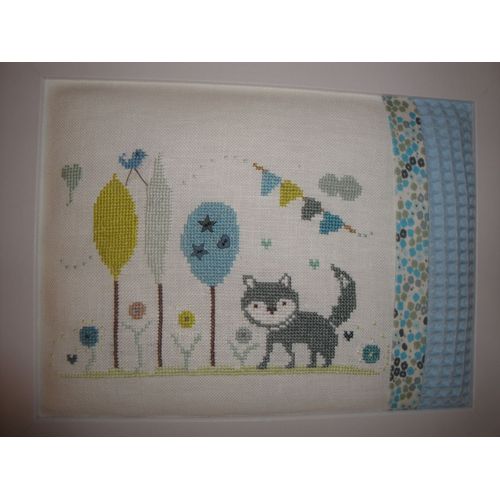 Broderie Encadrée Chambre Enfant "Aquarelle"De Fleur De Lin