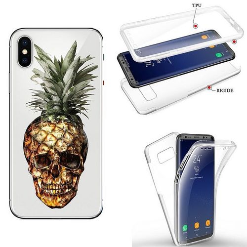 Coque Iphone X Xs Integrale Mort Ananas Vintage Tropical Transparent