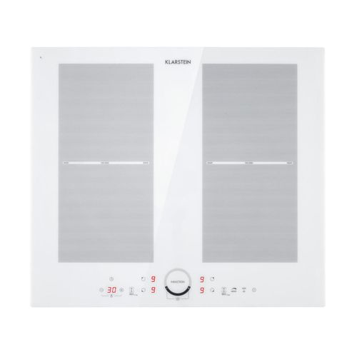 Klarstein Delicatessa 60 Table De Cuisson A Induction Encastrable En Vitroceramique - 4 Zones Modulables - 7000w - Blanc