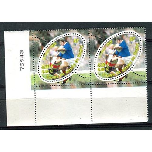 Timbres Non Oblitéré - Coupe Du Monde De Rugby A Xv - 3,00f / 0,46 - Agence Desdoigts - 1999