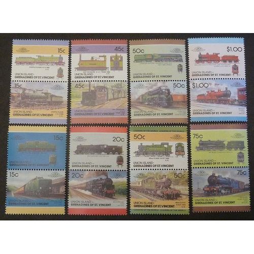Saint-Vincent Union Neuf Lot De 16 Timbres De 1984 Locomotives