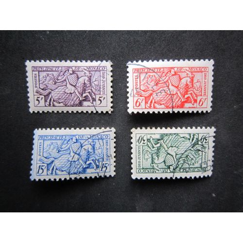 Monaco. Timbres N°415, 416, 418, 419 (1955) Sceau Du Prince (I.I)