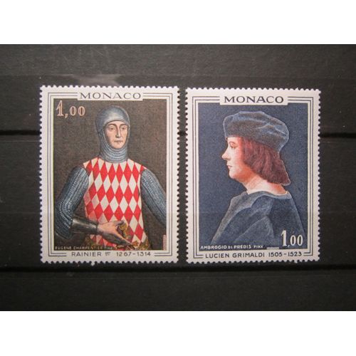 Monaco. Timbres N°734 Et 735 (1967). Princes De Monaco. Tableaux De La Collection Privée Du Palais Princier